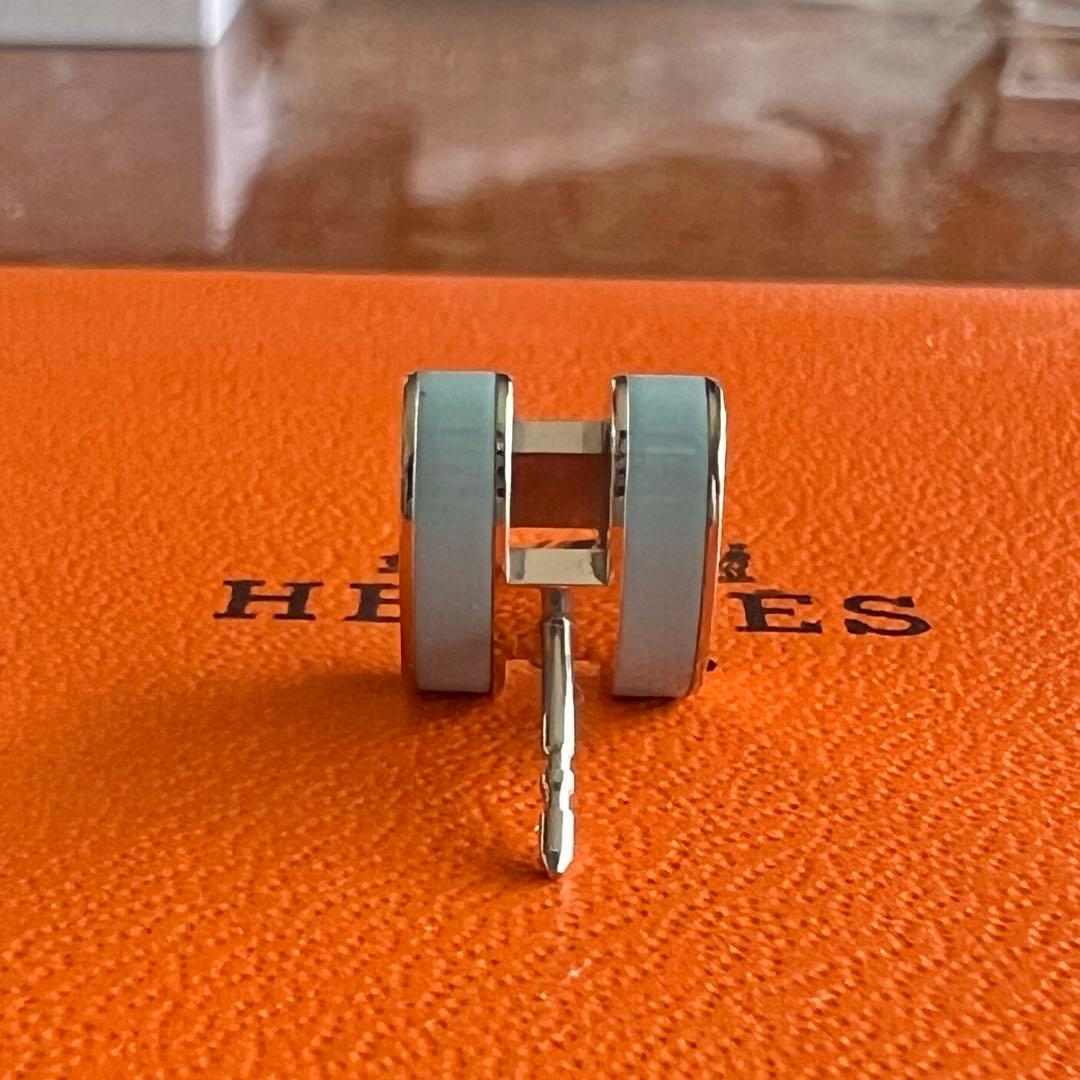 HERMES エルメス 片耳用 ターコイズブルー 希少色