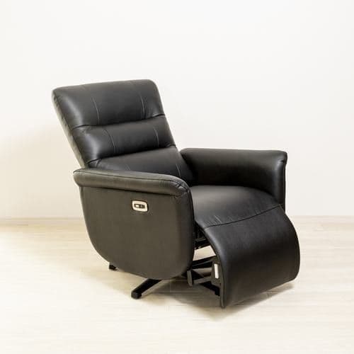 未使用　半額　電動リクライニングチェア 黒　一人掛け　ソファ　本革