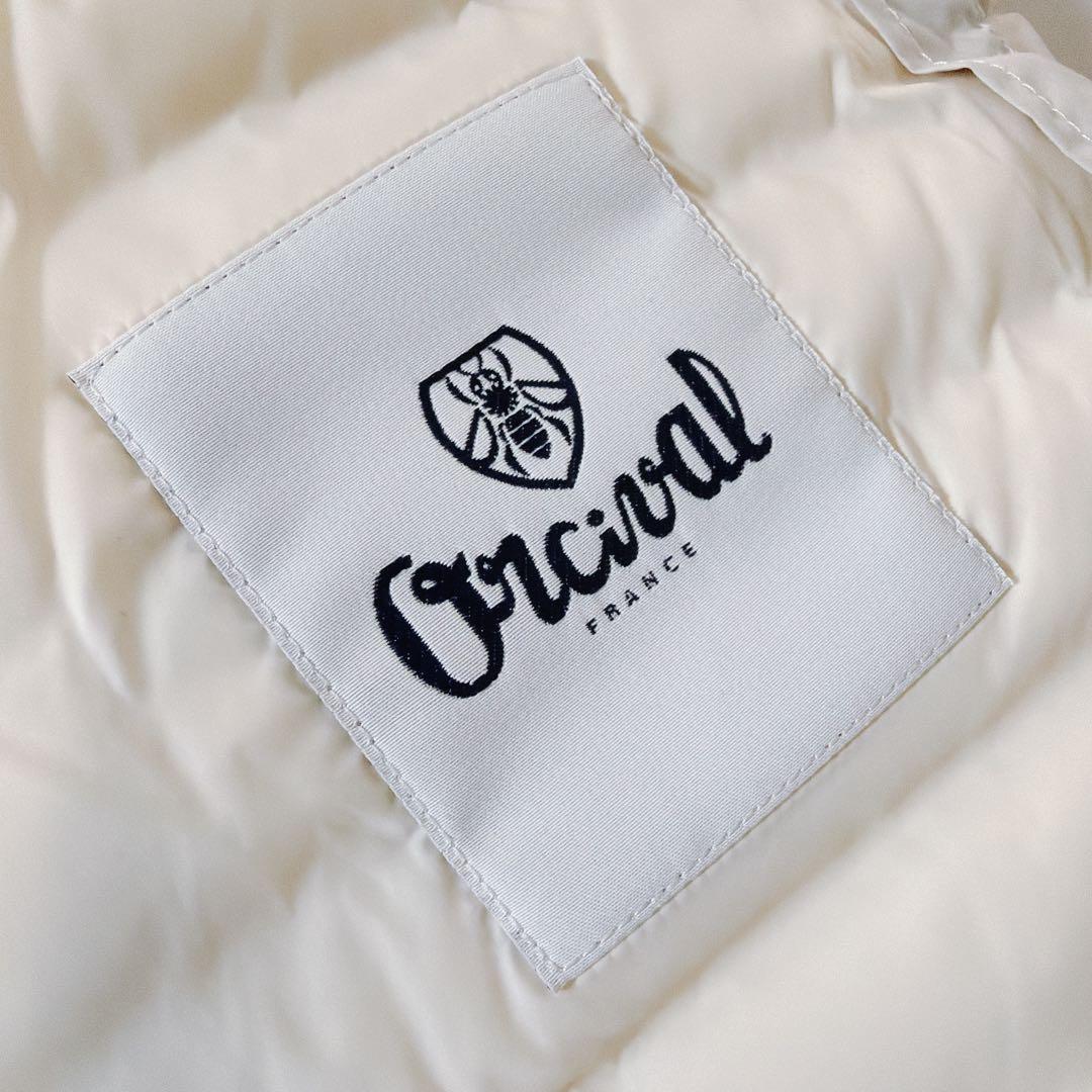 《美品》ORCIAL インナーダウンクルーネックジャケット ライトベージュ 1