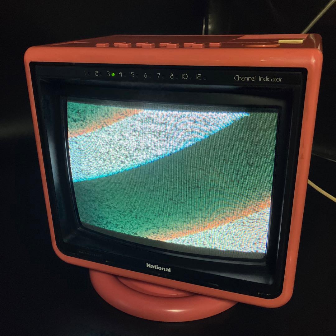 National レトロ　ブラウン管テレビ　ピンクTH11-S29 当時物