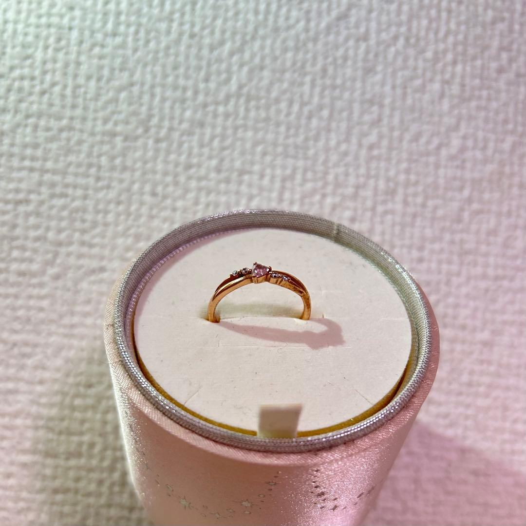 4℃ K10ピンクゴールド ハート型リング