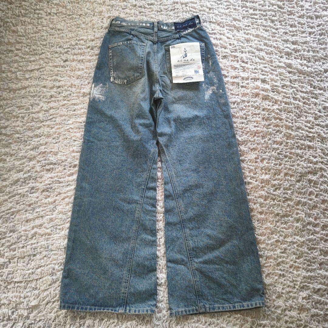 ✨未使用✨LOUNGEDRESS アイノデ　箔ワイドフレア　デニムパンツ　M