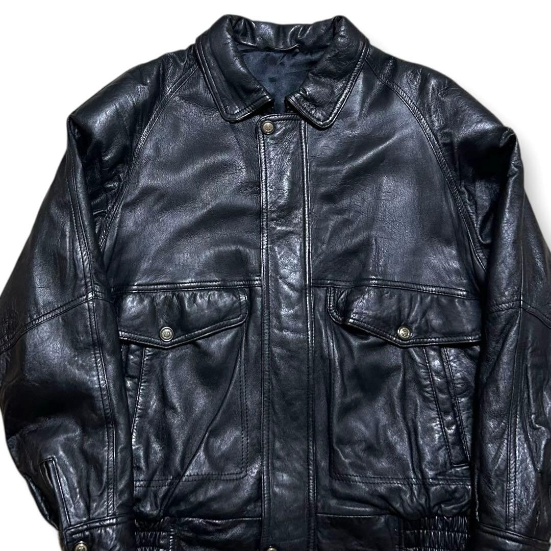 90s vintage レザージャケット 短丈 A2 本革 フライトジャケット