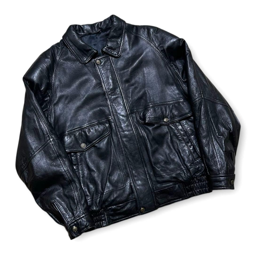 90s vintage レザージャケット 短丈 A2 本革 フライトジャケット