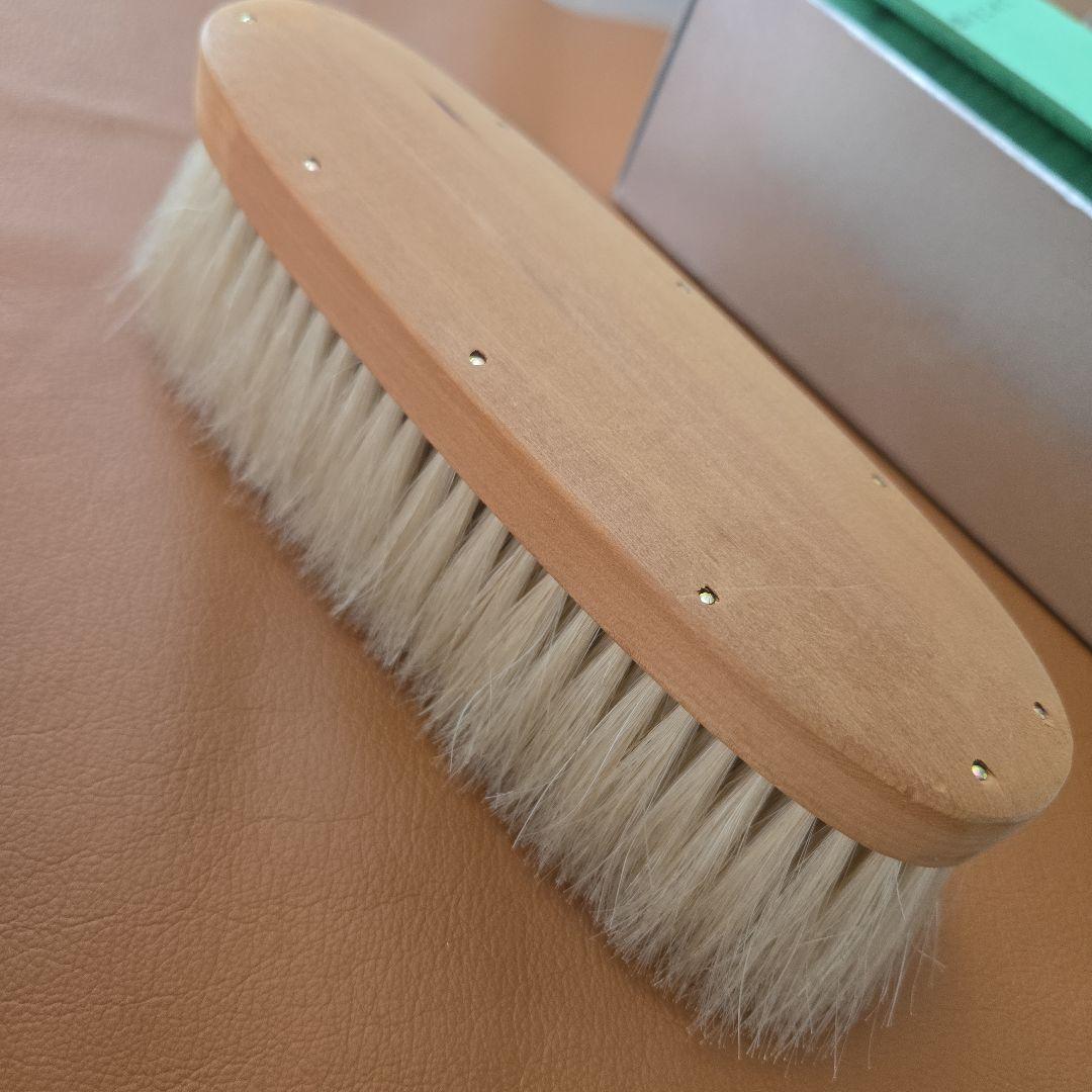 ブラシの平野　手植え水雷型　クシ付き　馬尾毛100%　美品　送料込み