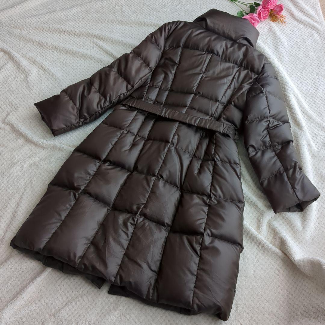大きいサイズ46 23区ブラウン ダウンジャケット　ベルト付き