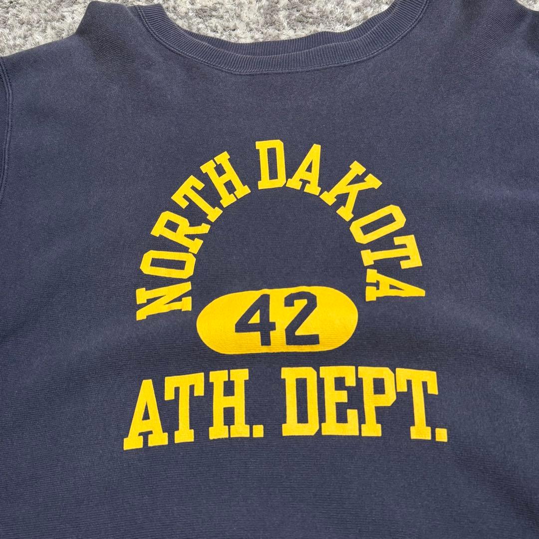 チャンピオン リバースウィーブ 青タグ スウェット 3段プリント 復刻 ナス紺