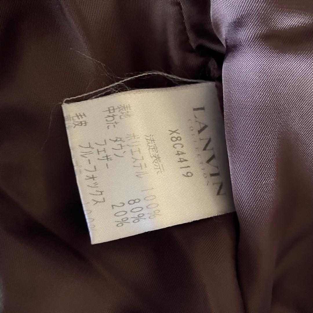 LANVIN COLLECTION フード袖ブルーフォックスダウンコート茶40