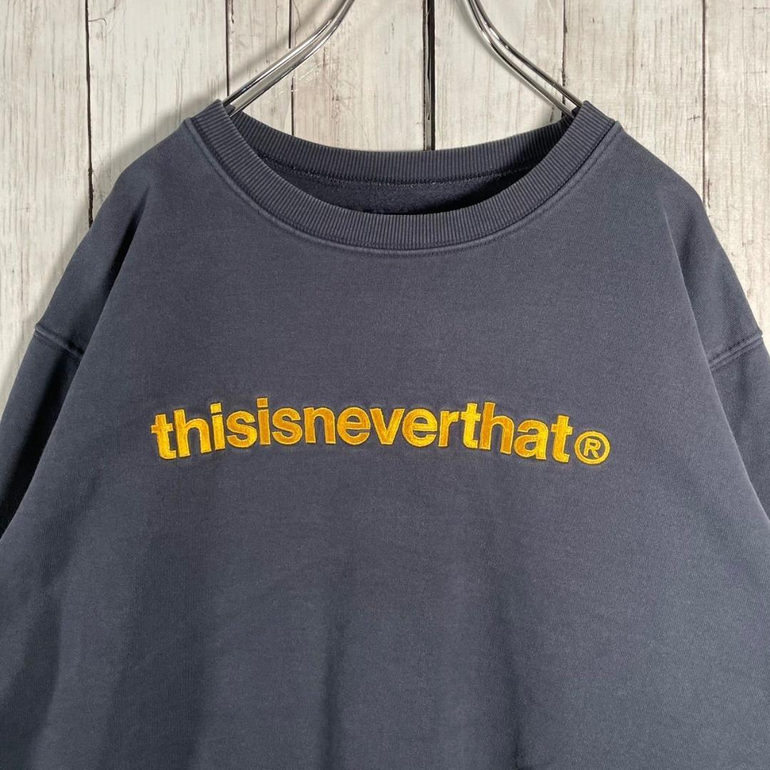 ディスイズネバーザット スウェット トレーナー 刺繍ロゴ XL ネイビー ネバザ