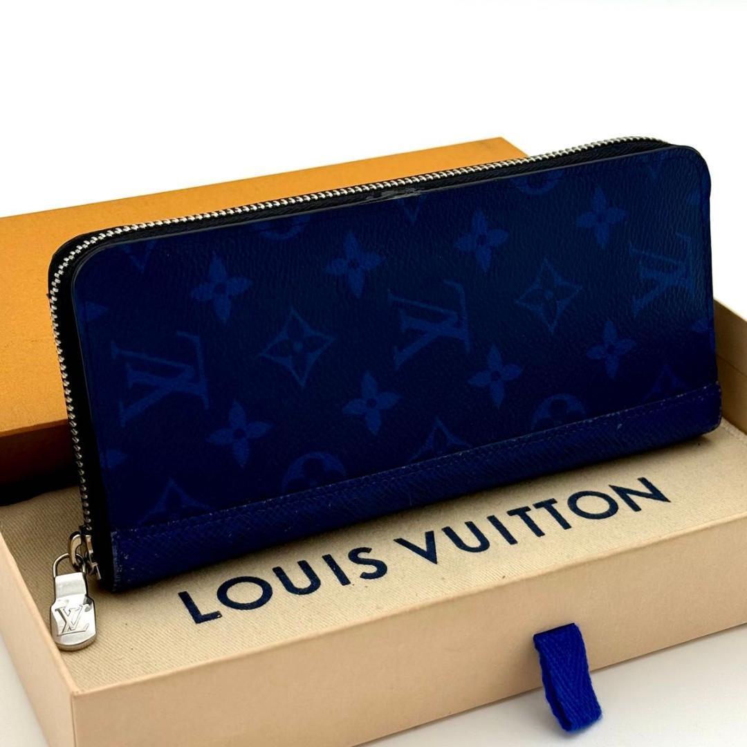 ルイヴィトン【現行 極美品】タイガラマ コバルト ジッピーヴェルティカル 長財布