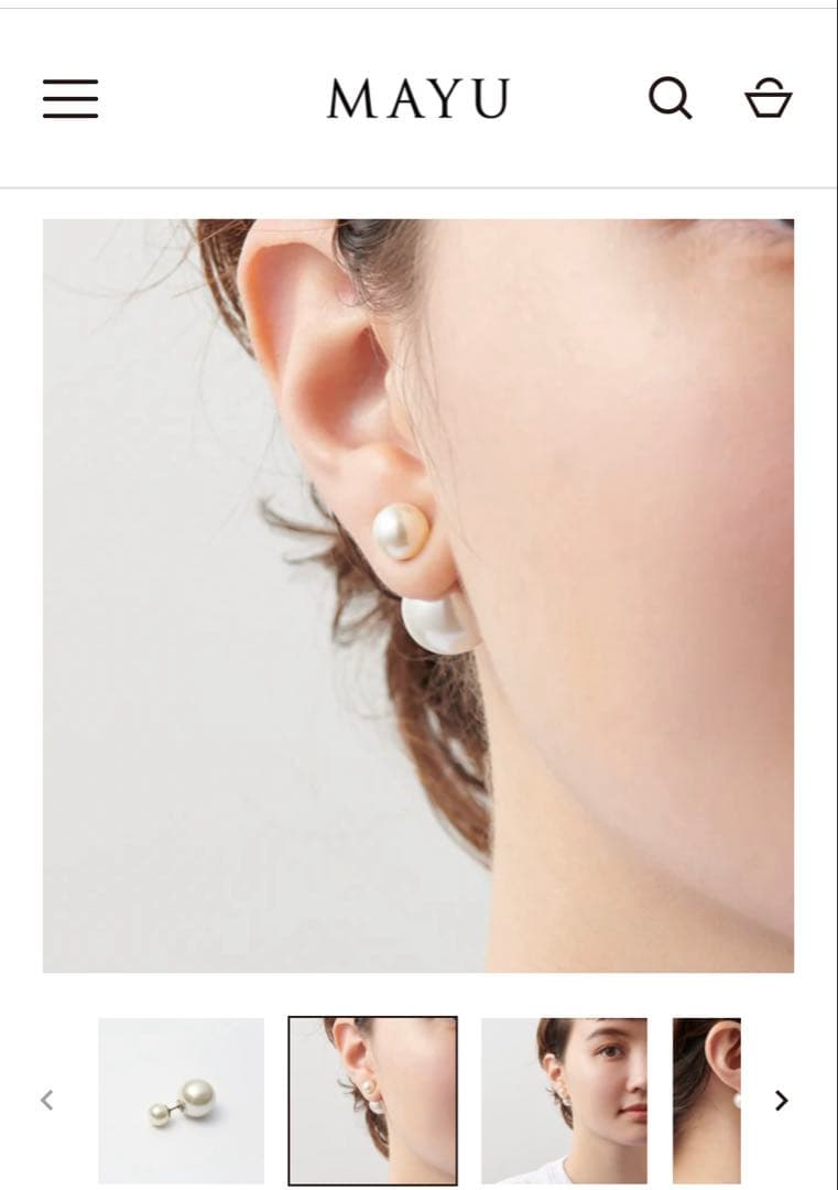 MAYU ホワイトパール ピアス(片耳用) 2個セット