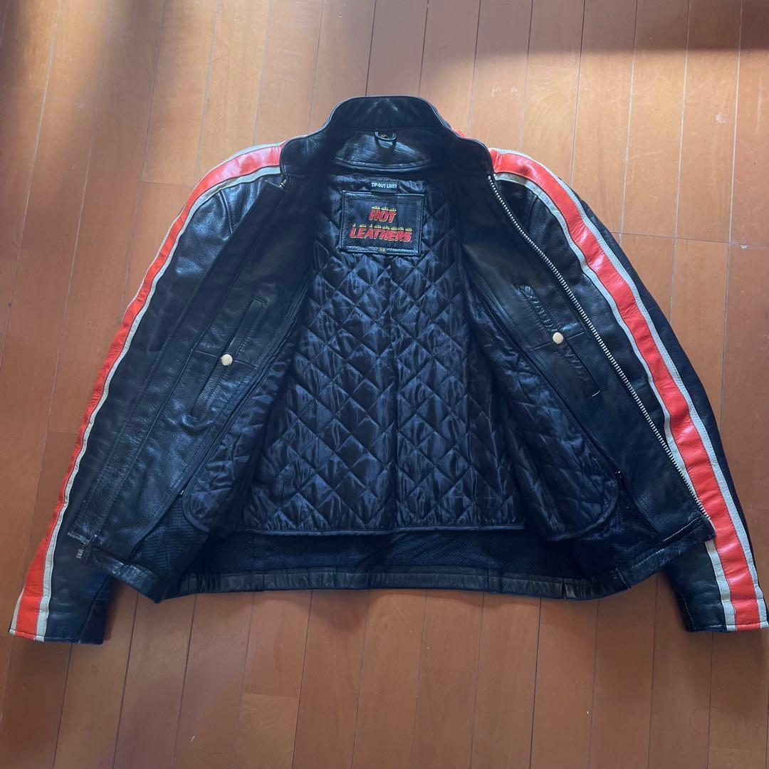 90s HOT LEATHERS レザージャケット ブラック Y2K キムタク