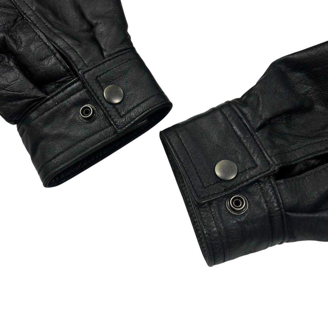 90's Vintage ラムレザー ボンバージャケット メンズM 総柄裏地