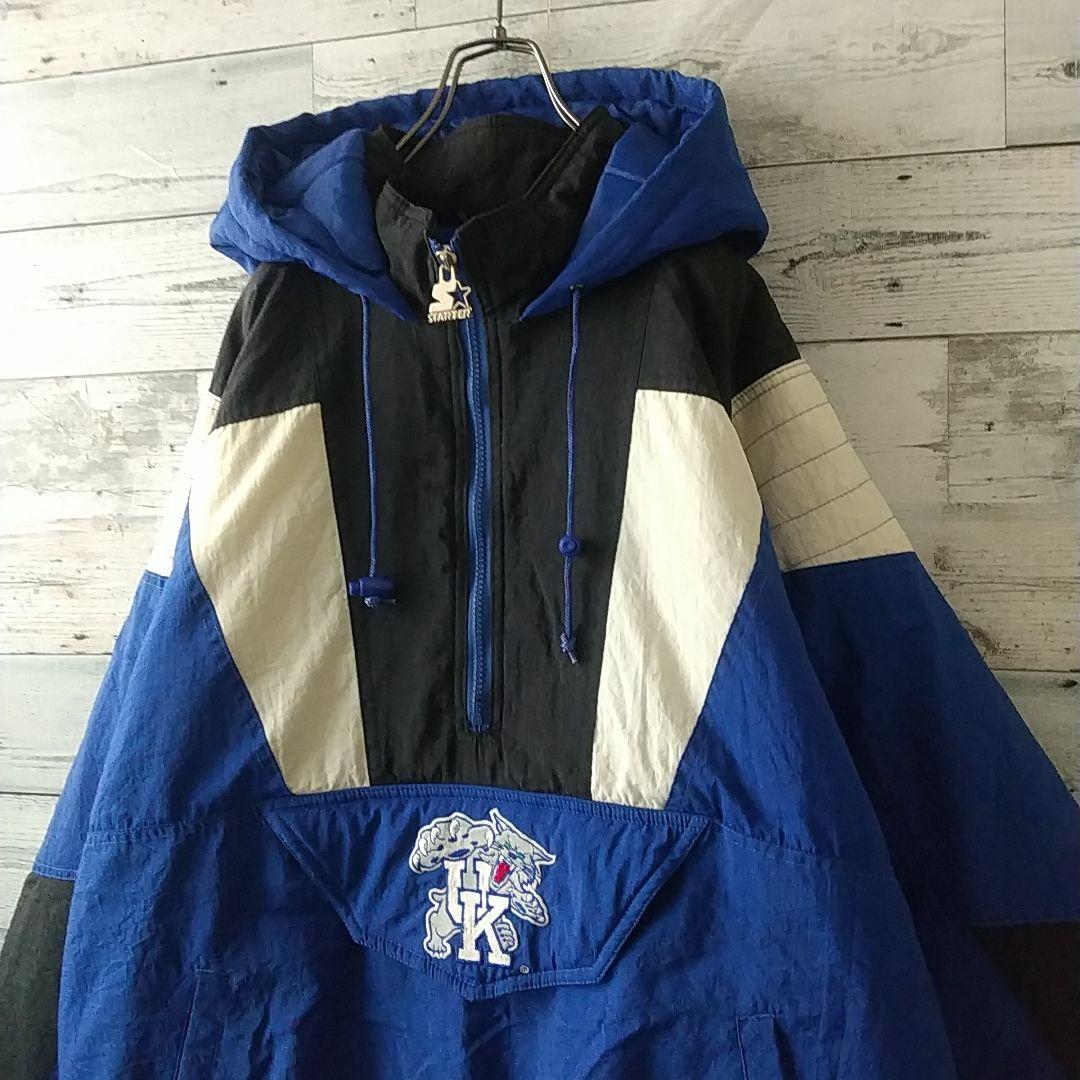 スターター 刺繍 ケンタッキー 中綿 ハーフジップ アノラック ジャケット