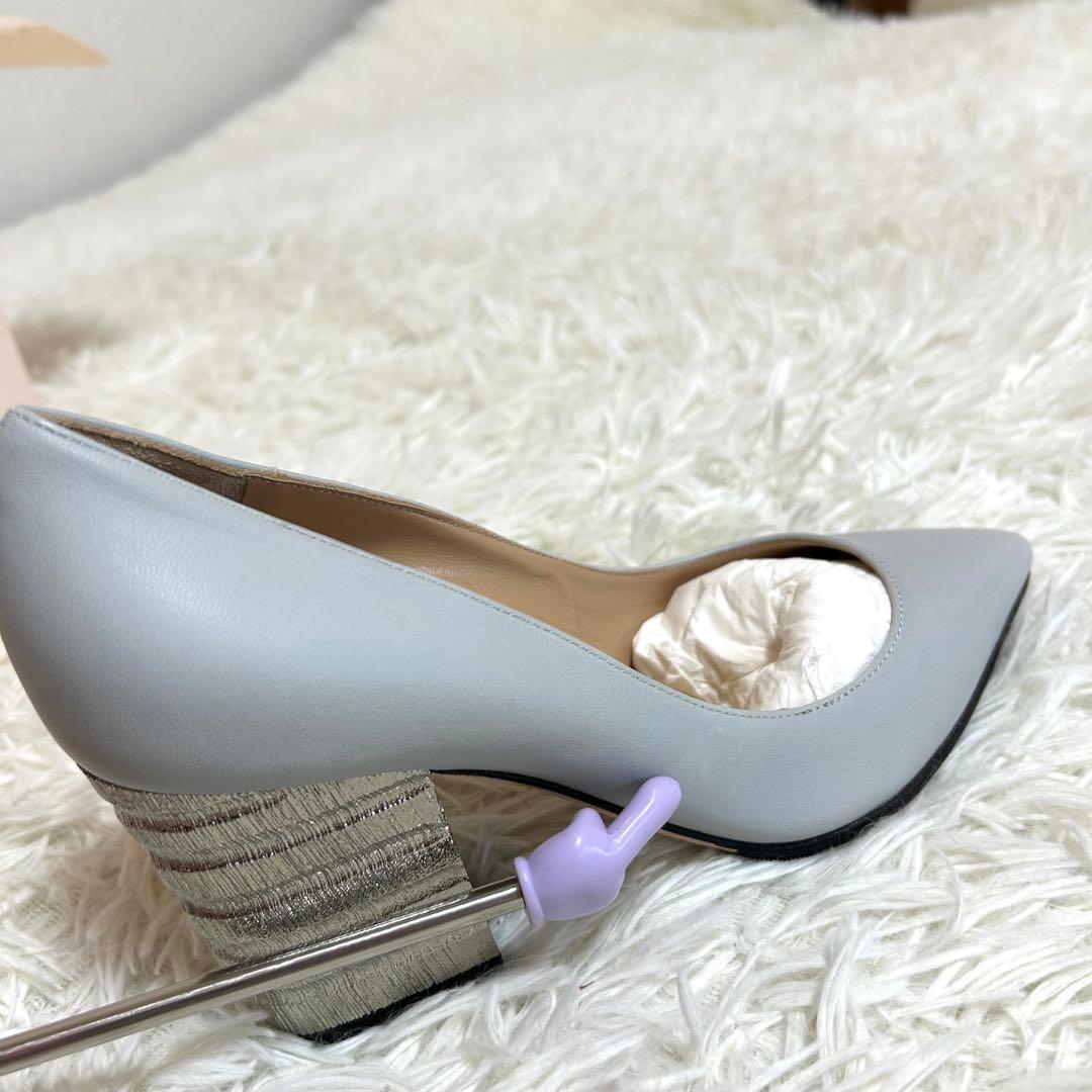 新品✨春に◎セルジオロッシ 36 太ヒール ポインテッドトゥ パンプス