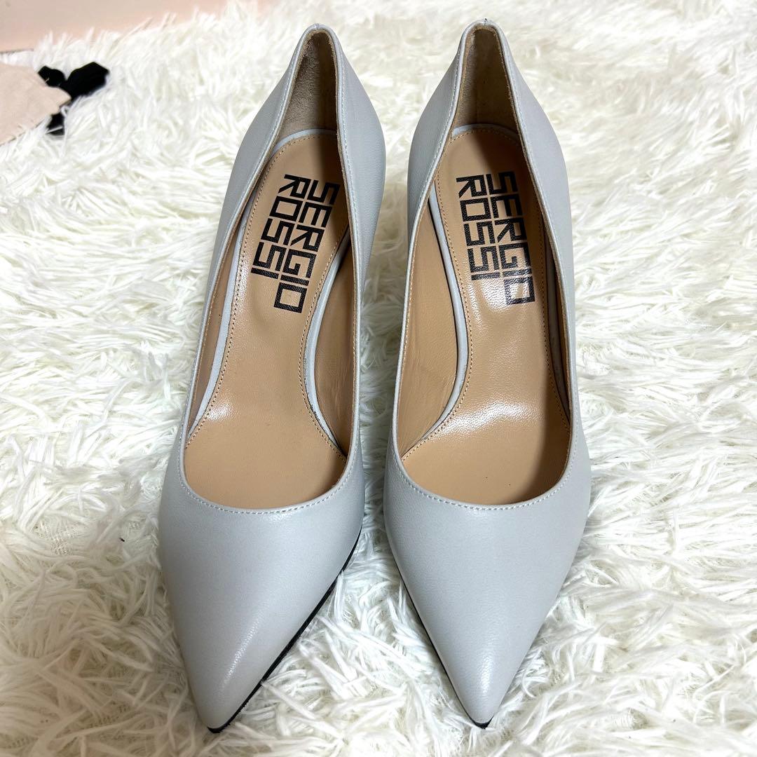 新品✨春に◎セルジオロッシ 36 太ヒール ポインテッドトゥ パンプス