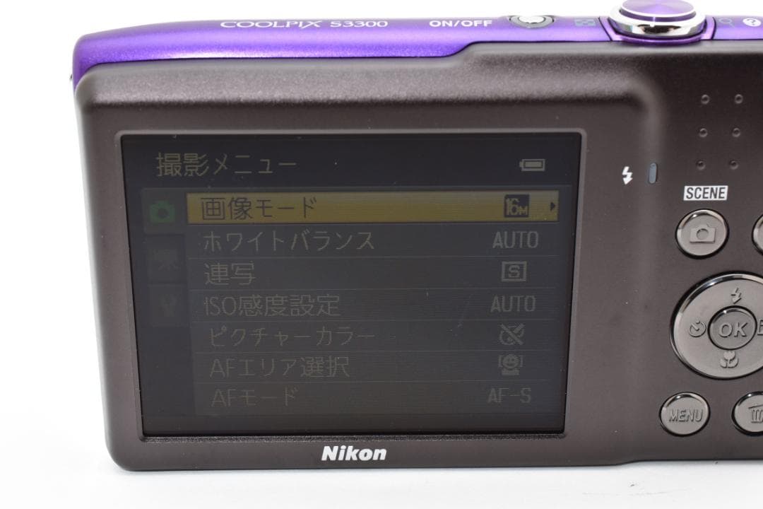 【美品】Nikon COOLPIX S3300 パープル　動作確認済