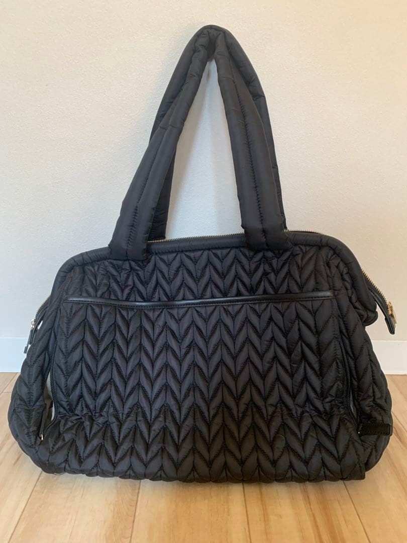 HAPP 黒キルティングマザーズバッグ