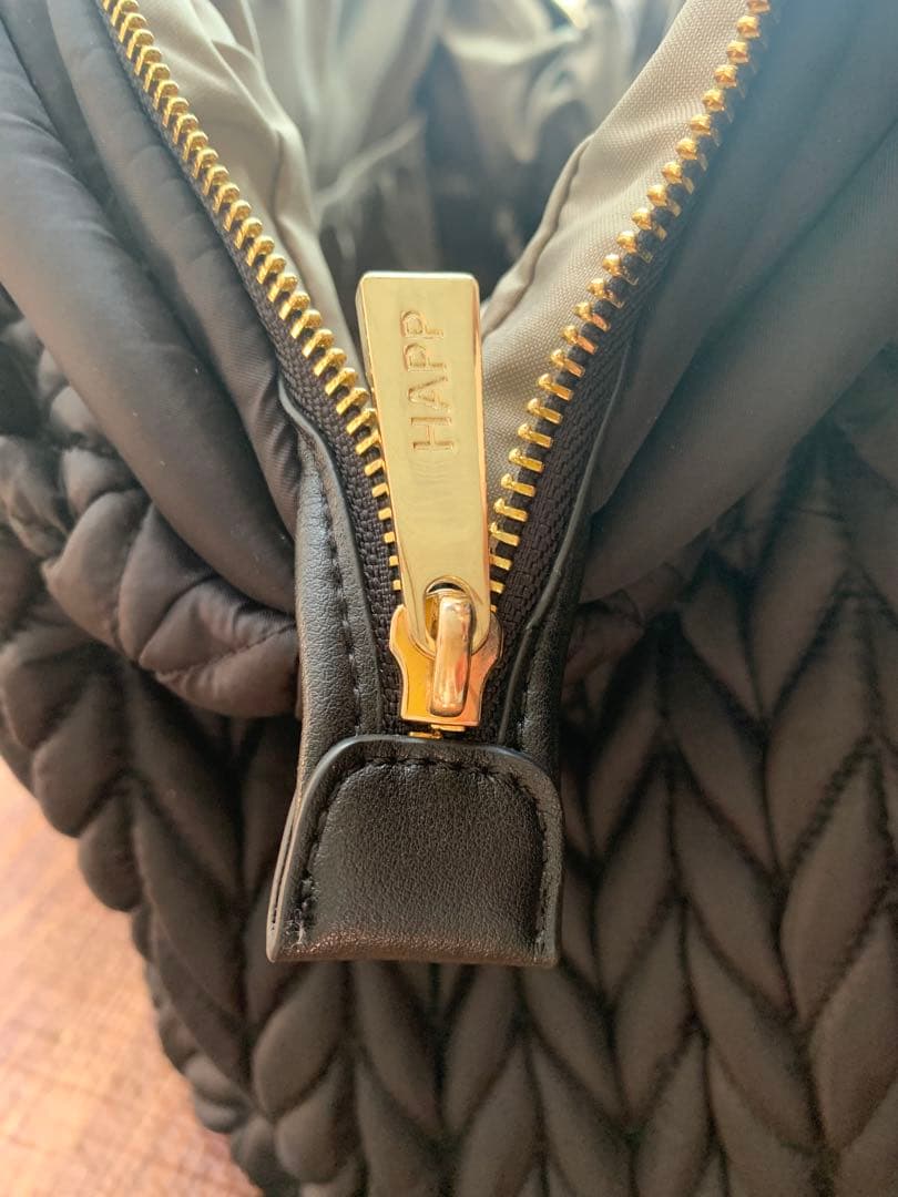 HAPP 黒キルティングマザーズバッグ