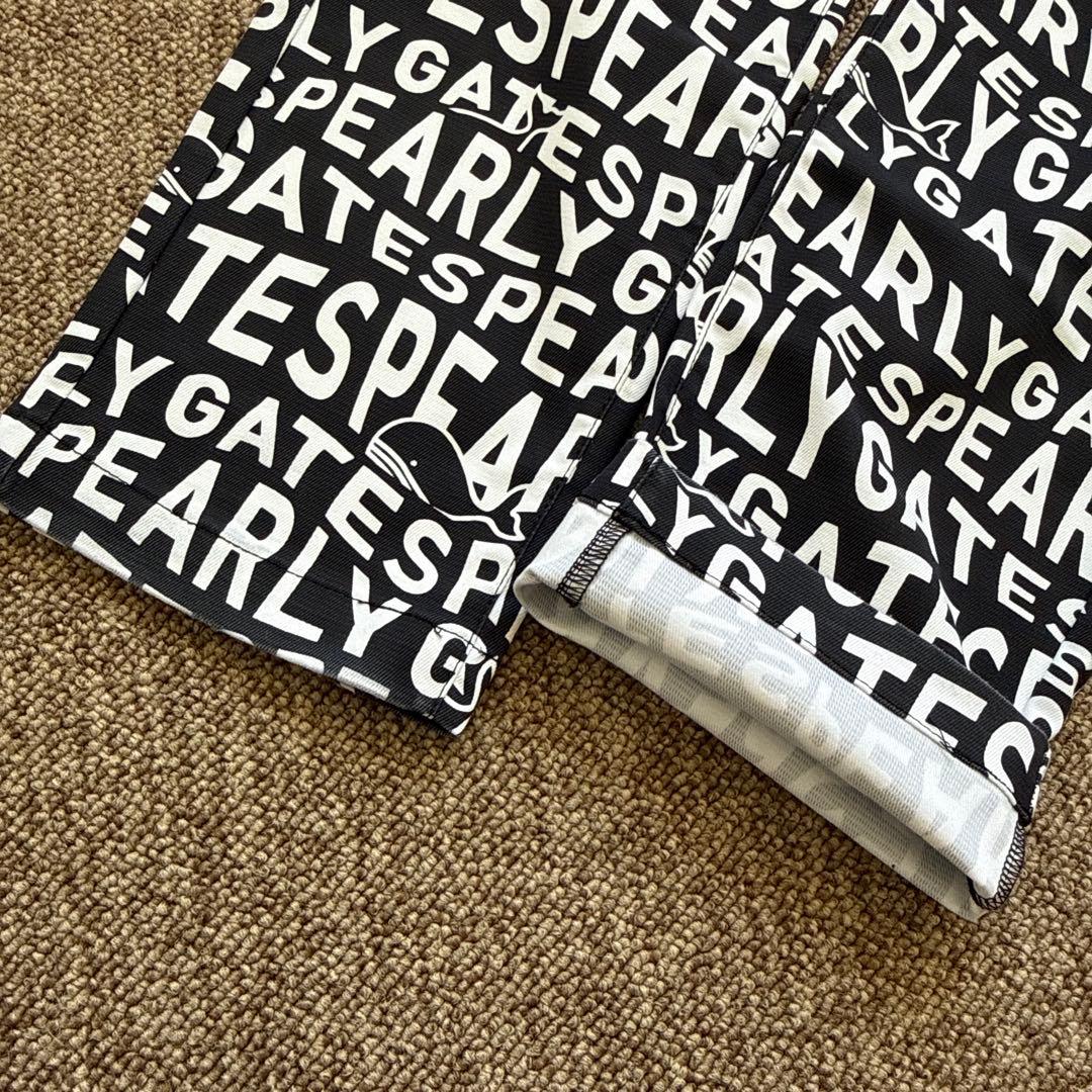 パーリーゲイツ　パンツ　総柄　M〜L相当　紺　白　ネイビー　鯨デザイン　4