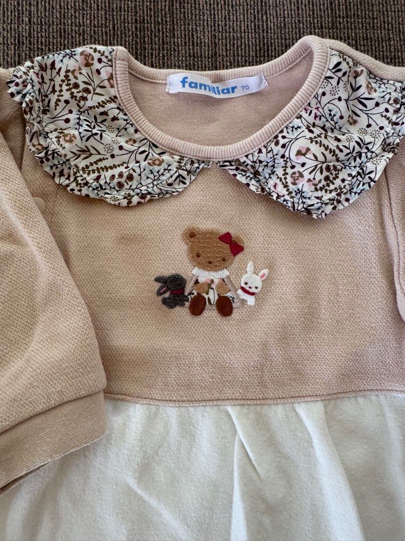 familiar ロンパース　花柄