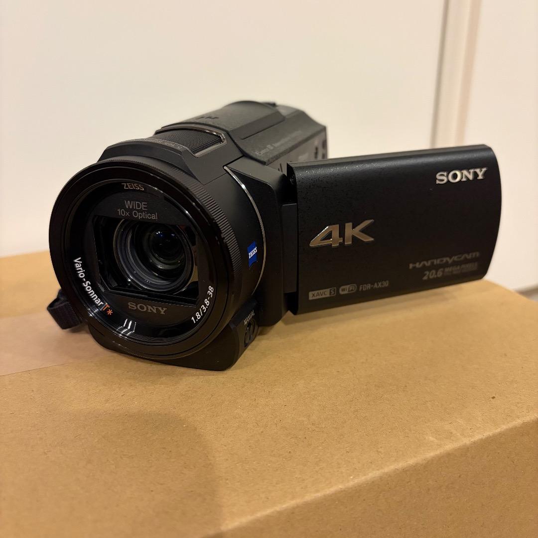 【超美品】SONY FDR-AX30 4K ビデオカメラ 予備バッテリー・SD付