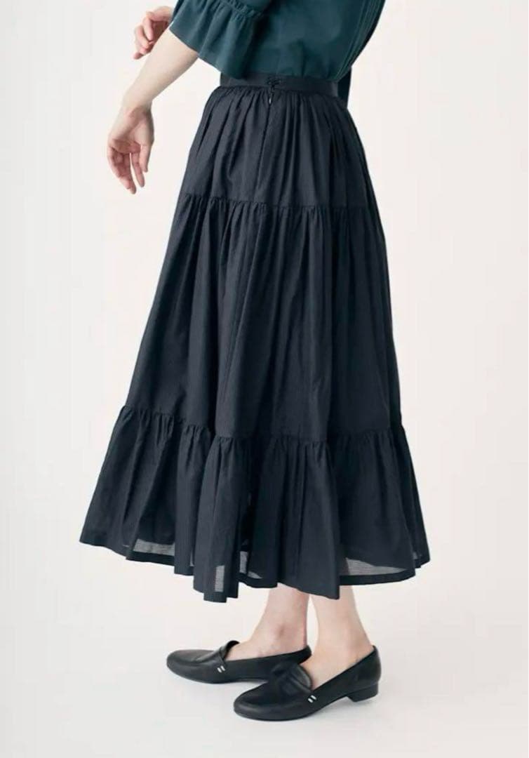 ミナペルホネン particule ギャザー ロングスカート