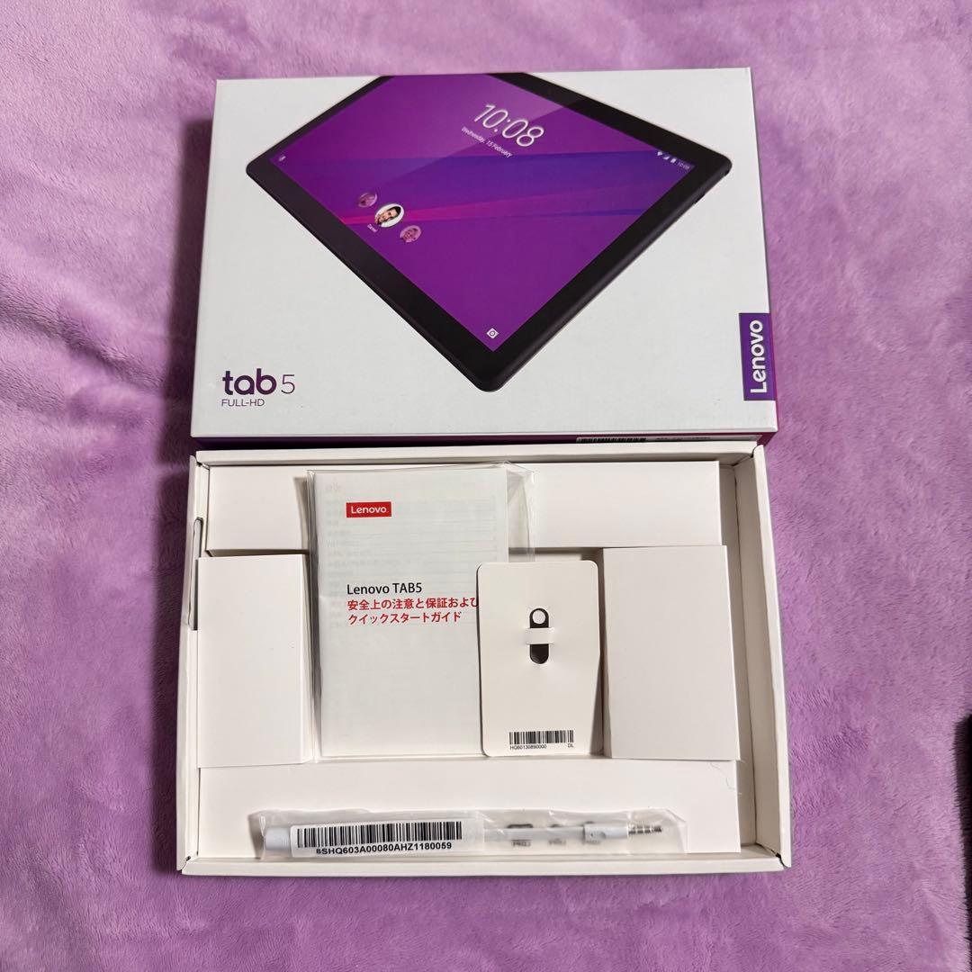 【最終値下げ】Lenovo Tab 5 ホワイト 本体 カバー、充電器付き