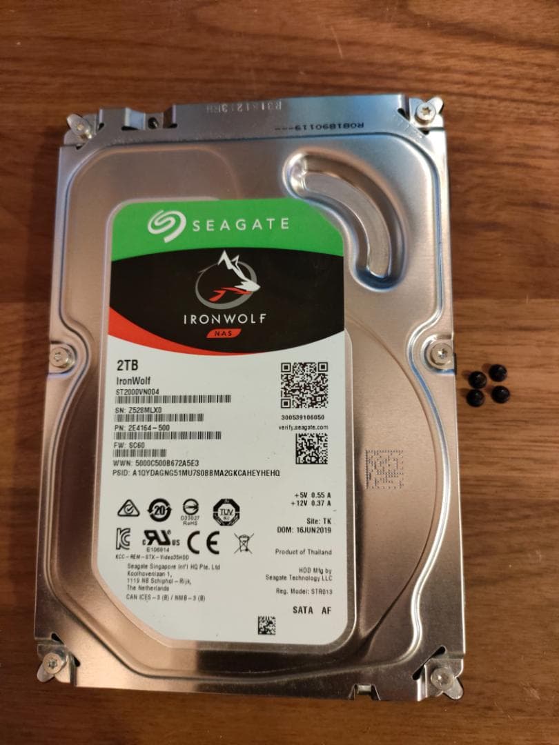 NAS用 正常品 Seagate IronWolf 2TB HDD x3