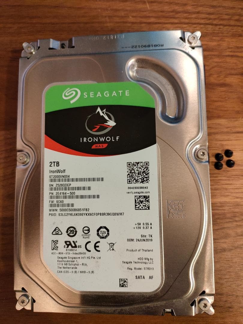NAS用 正常品 Seagate IronWolf 2TB HDD x3