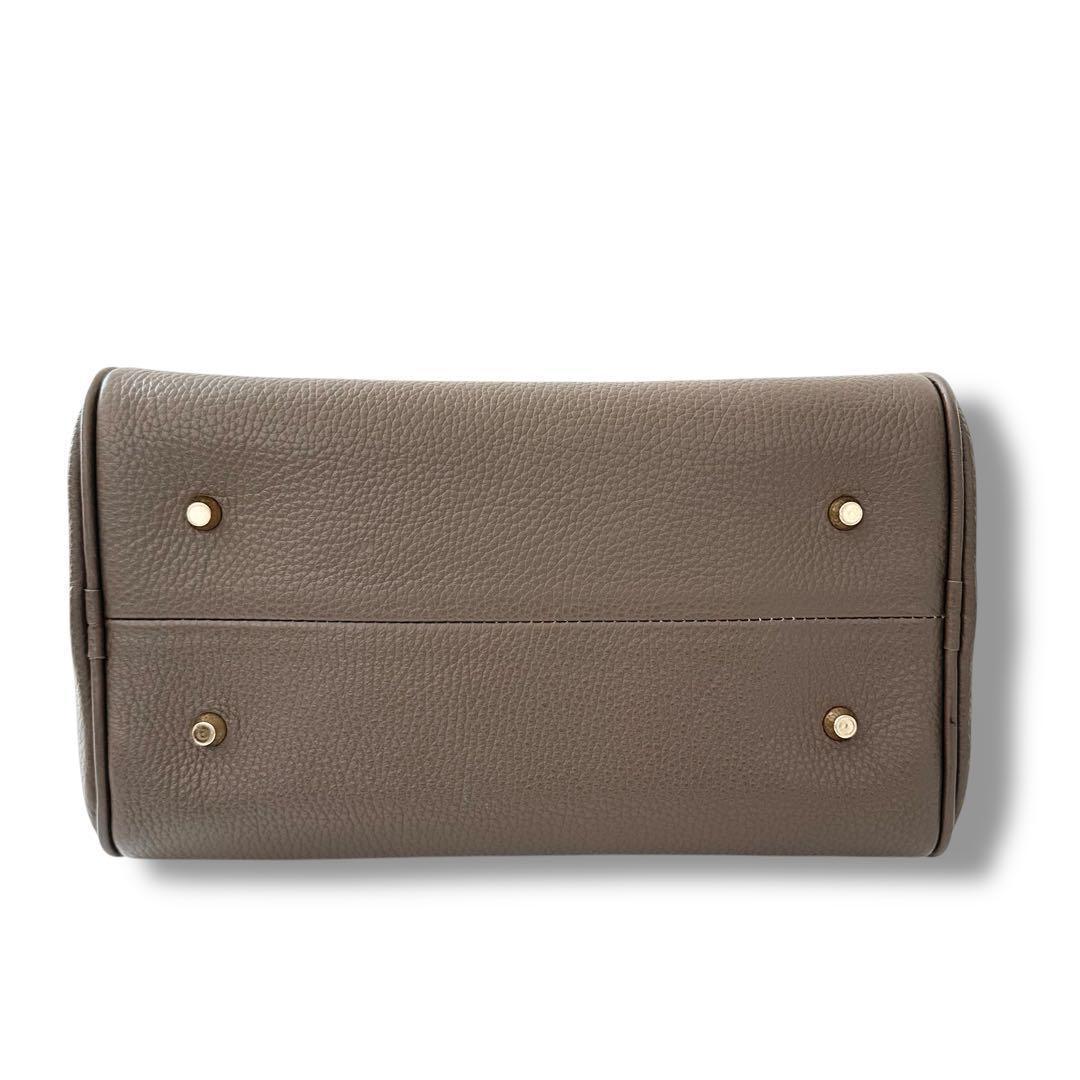 未使用級 クリスチャンヴィラ ボストン 2way バッグ シボ革 牛革 トープ