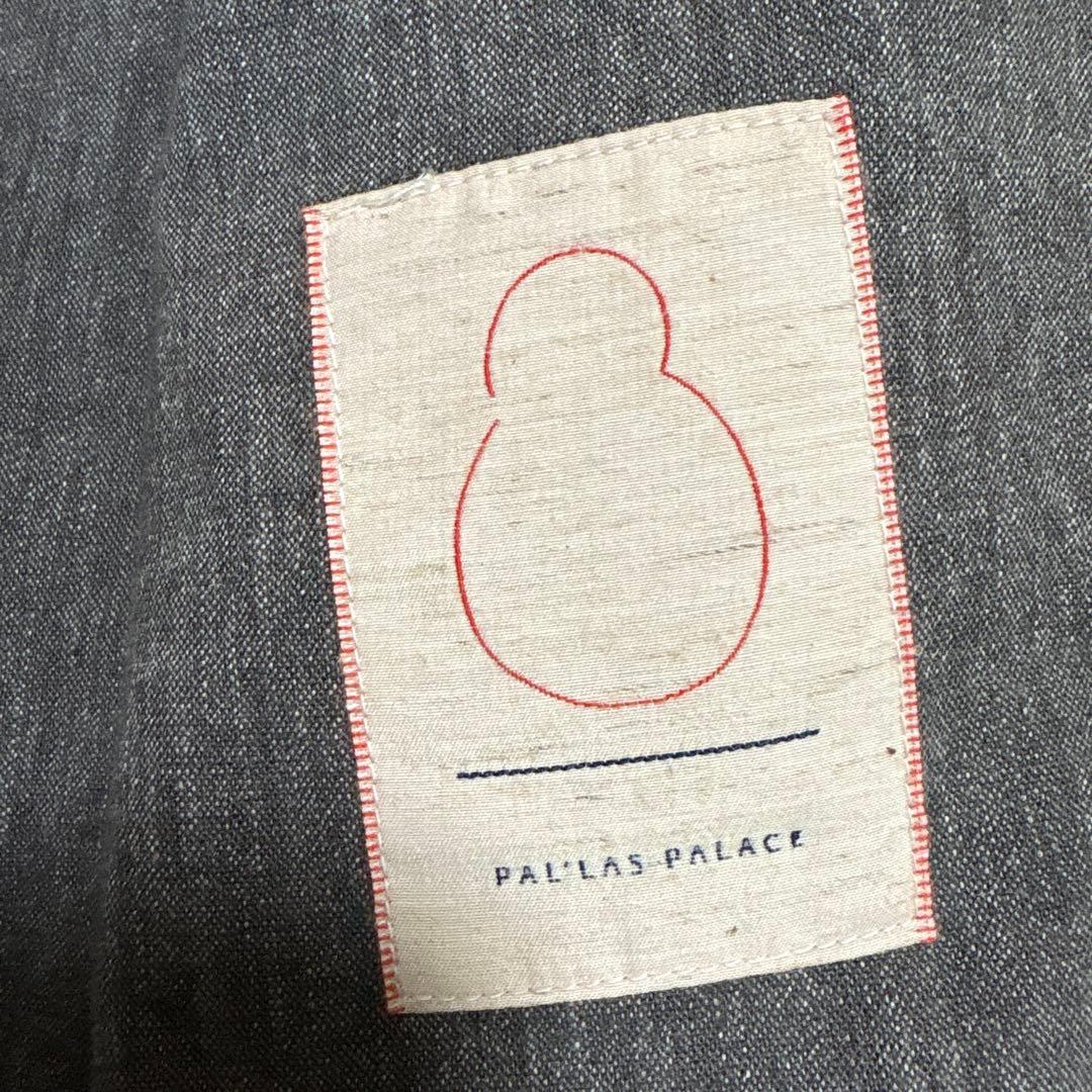 パラスパレス今季品　1回着用ラフィウールシャンブレーワークシャツブラウンサイズ2