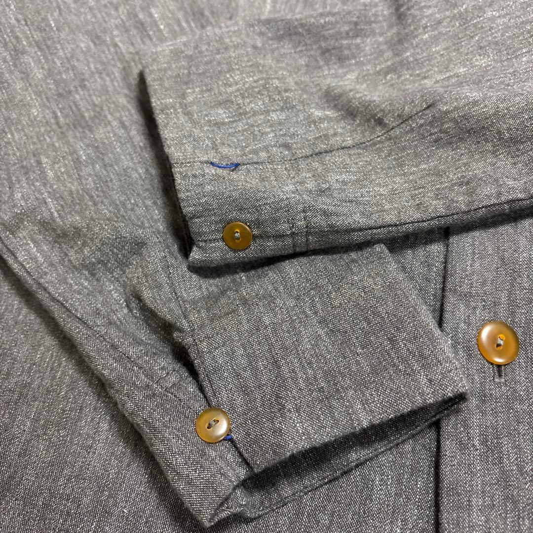 パラスパレス今季品　1回着用ラフィウールシャンブレーワークシャツブラウンサイズ2