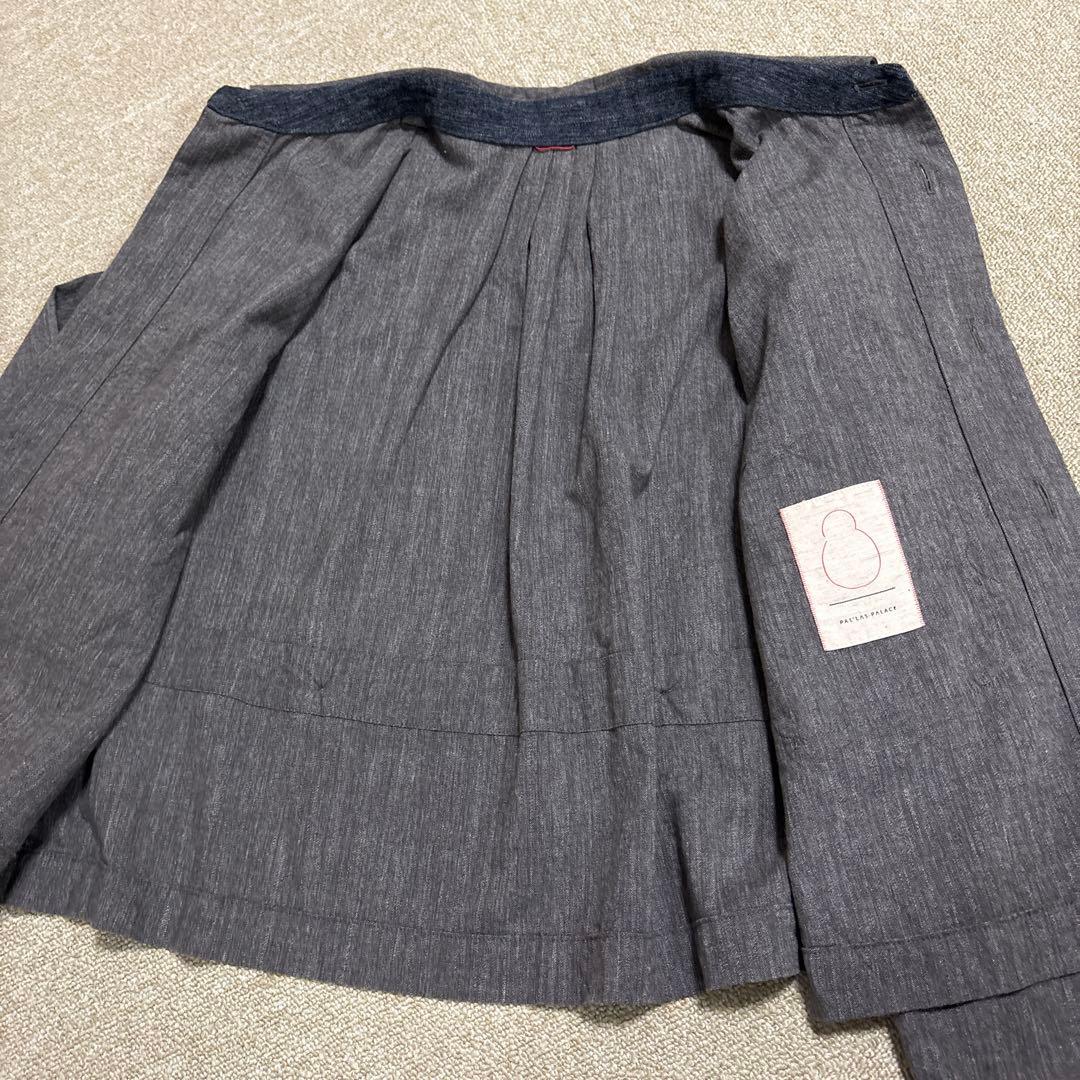 パラスパレス今季品　1回着用ラフィウールシャンブレーワークシャツブラウンサイズ2