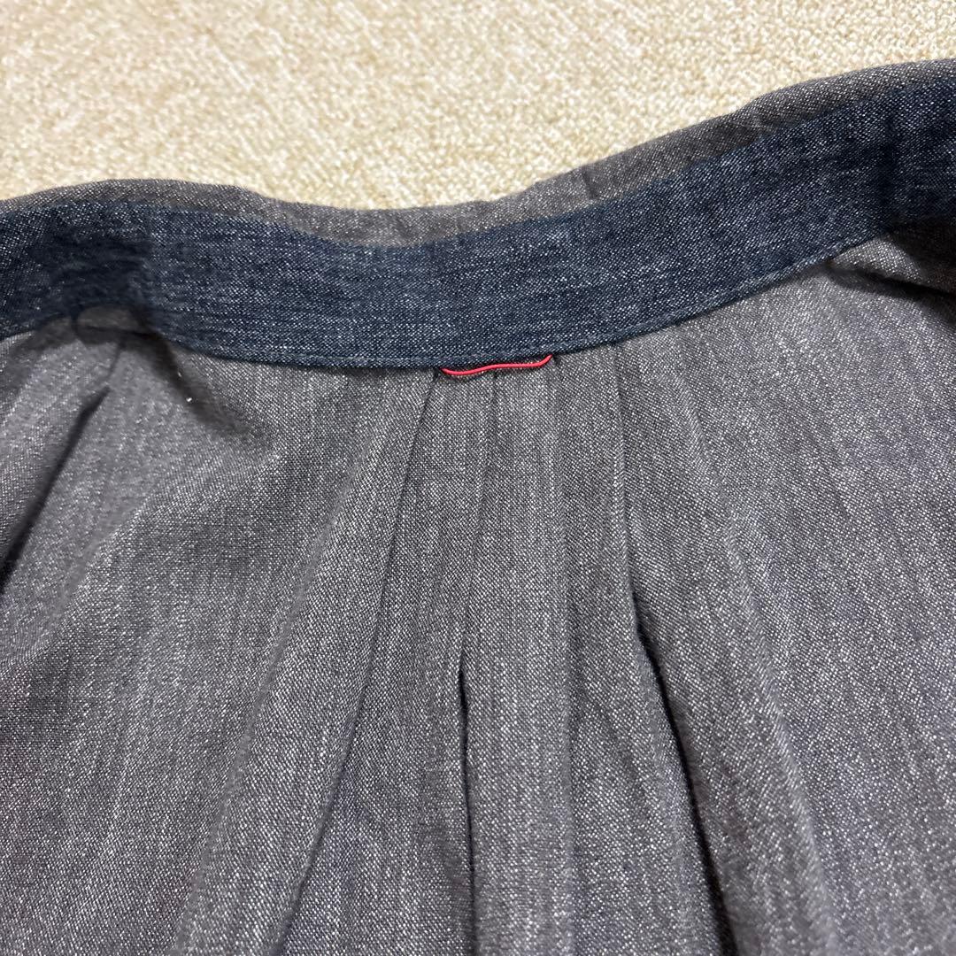 パラスパレス今季品　1回着用ラフィウールシャンブレーワークシャツブラウンサイズ2