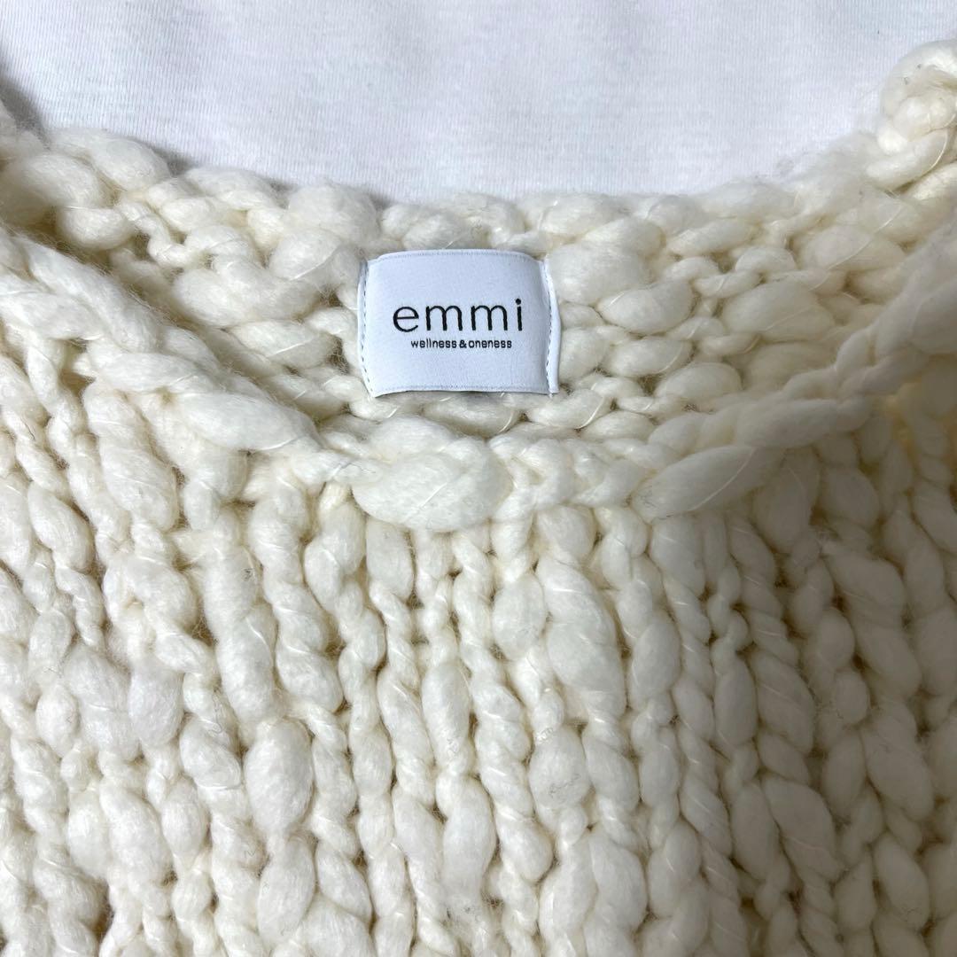 【enoki11】emmi ウール混ハンドニットプルオーバー