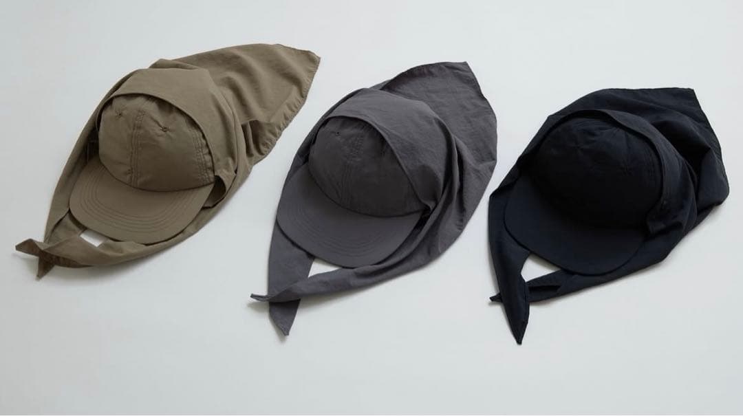 帽子 Pheeny Nylon taffeta cap with scarf