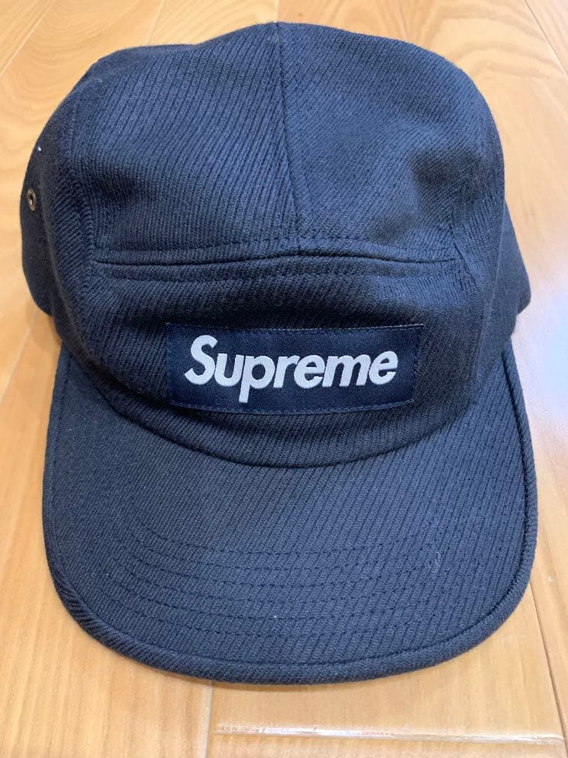 シュプリーム　キャップ　ネイビー