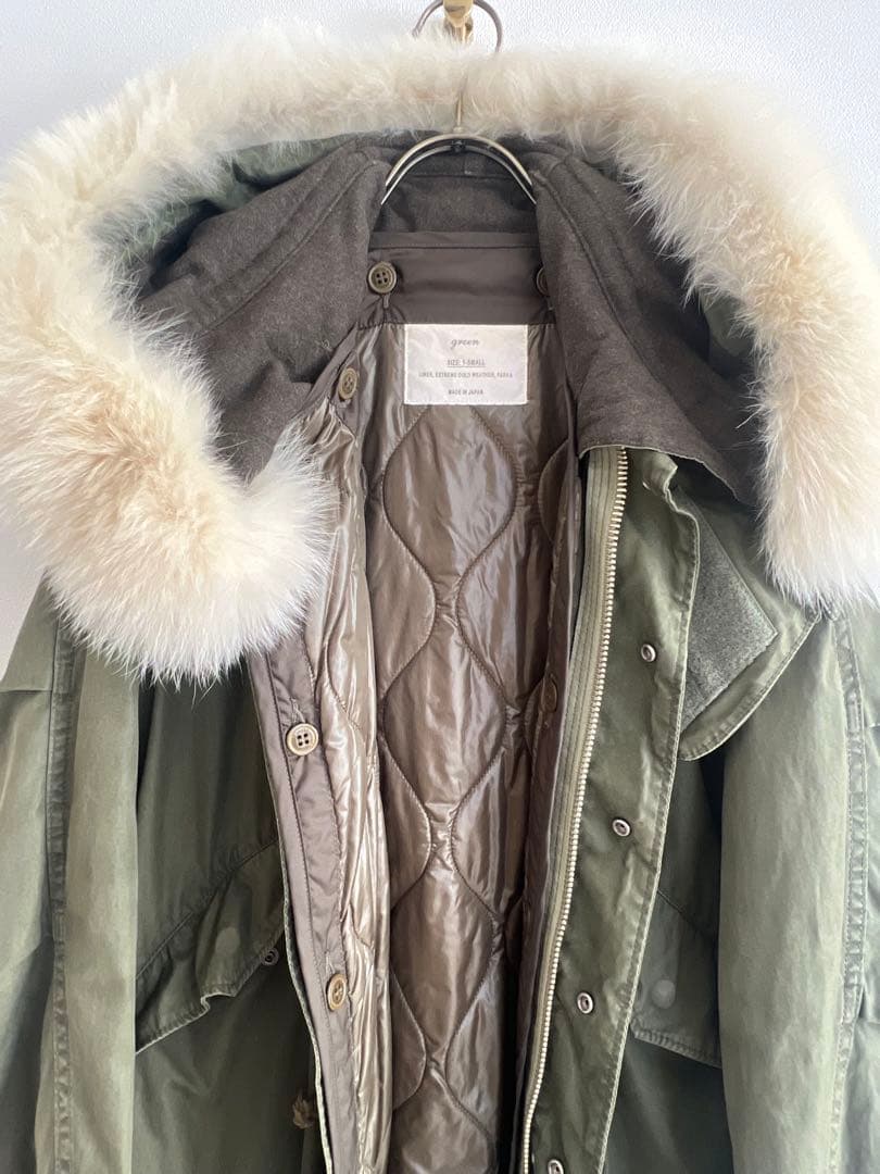 希少 小泉今日子着用 green M-65 モッズコート フォックスファー S