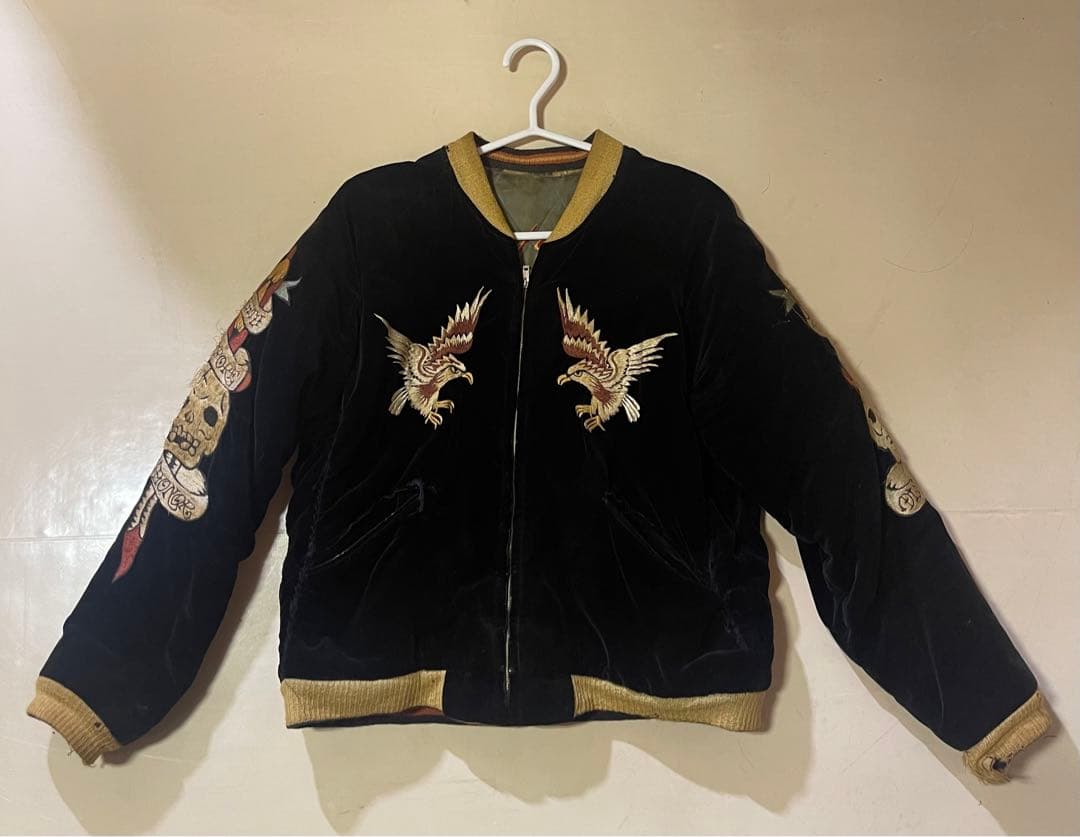 港商KOSHO&CO2006年別珍×サテンコブラ×虎 TT11201スカジャン