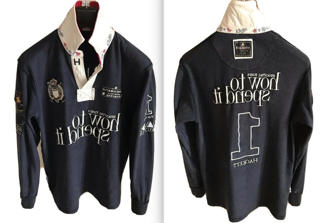 [レア] ハケット ラグビーシャツ スノーポロ FINANCIAL TIMES