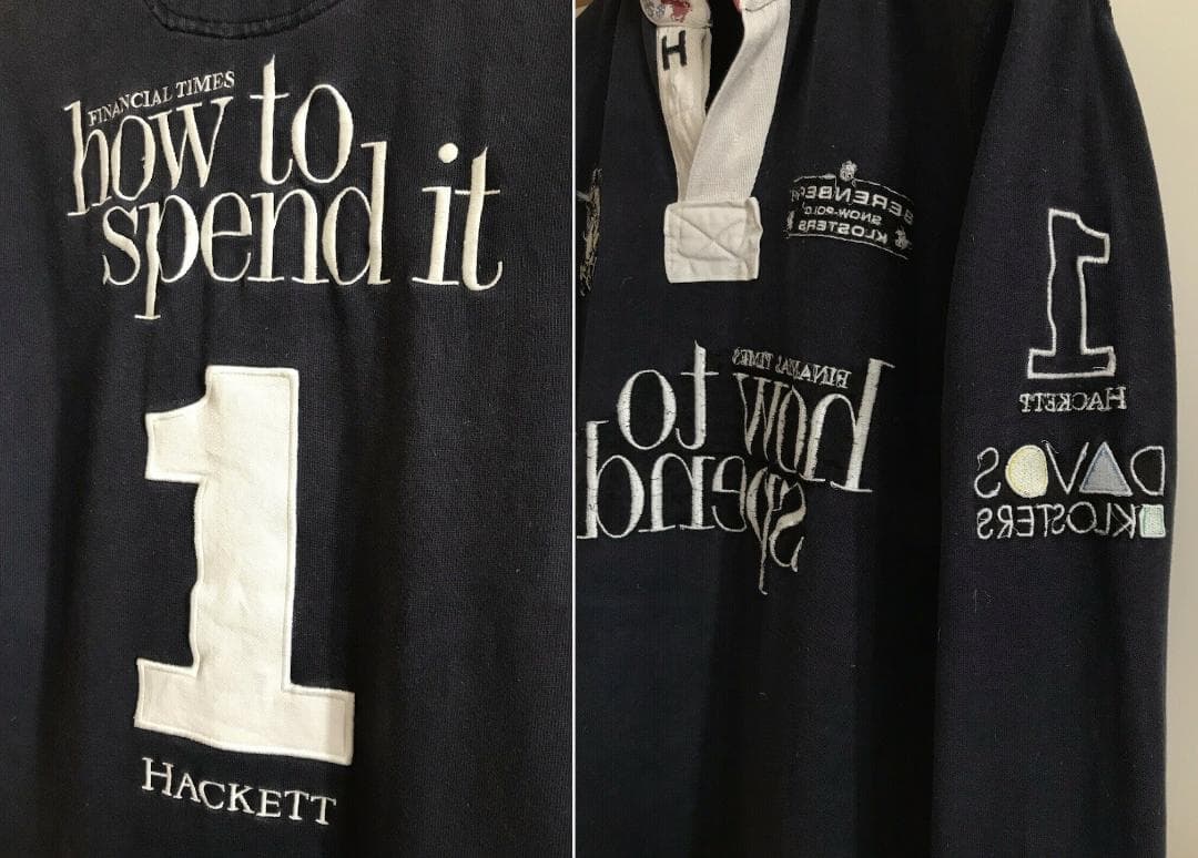 [レア] ハケット ラグビーシャツ スノーポロ FINANCIAL TIMES