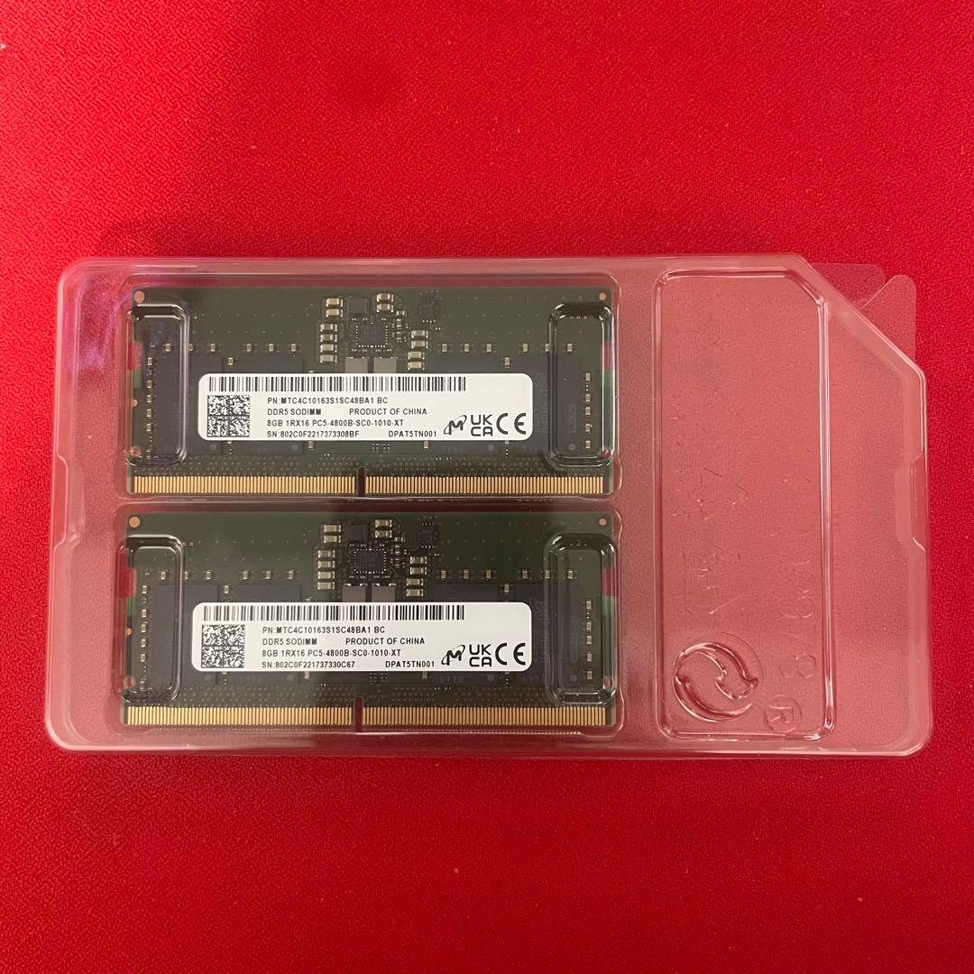ぶ*み様 DDR5 16GB(8GB×2) ノート用 4800MHz Micro