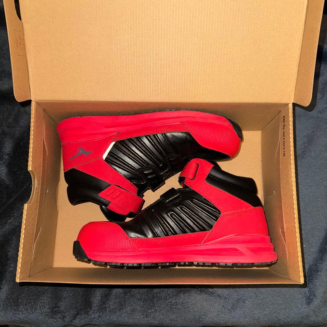 [極美品] Mizuno 安全靴 ブラック/レッド