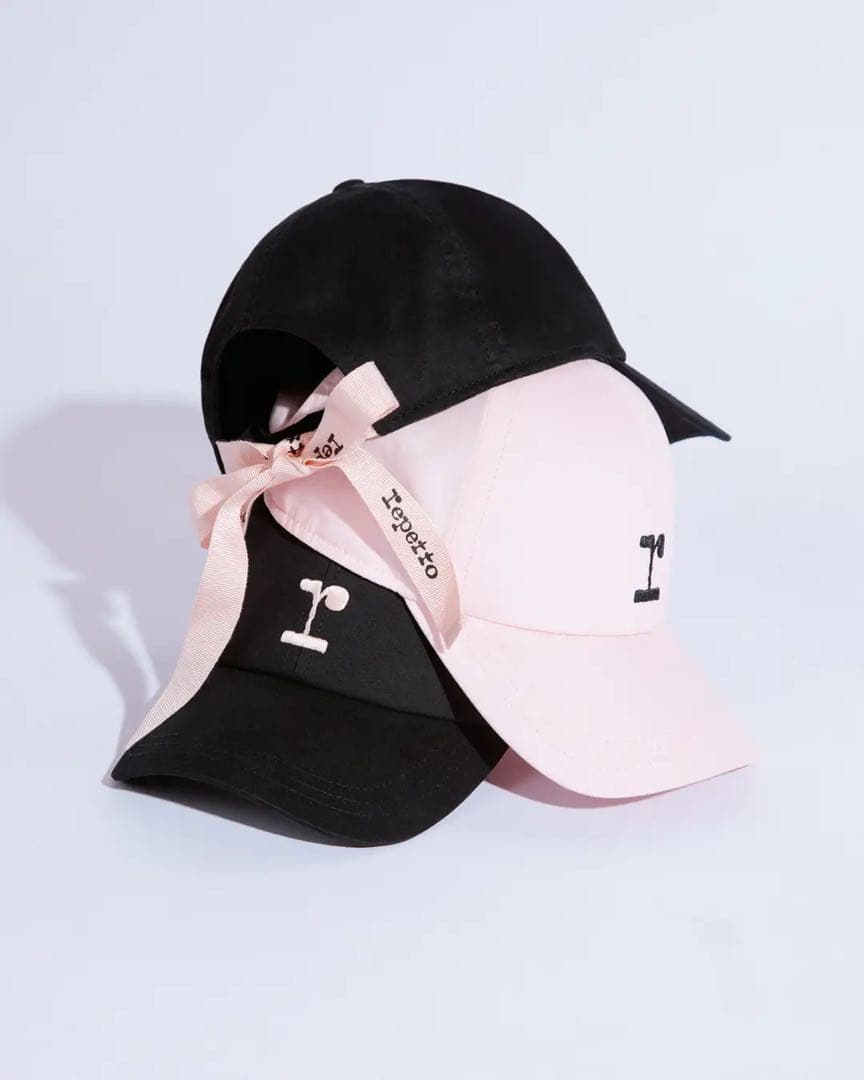 レペット　キャップ　ピンク　Logo cap with ribbons