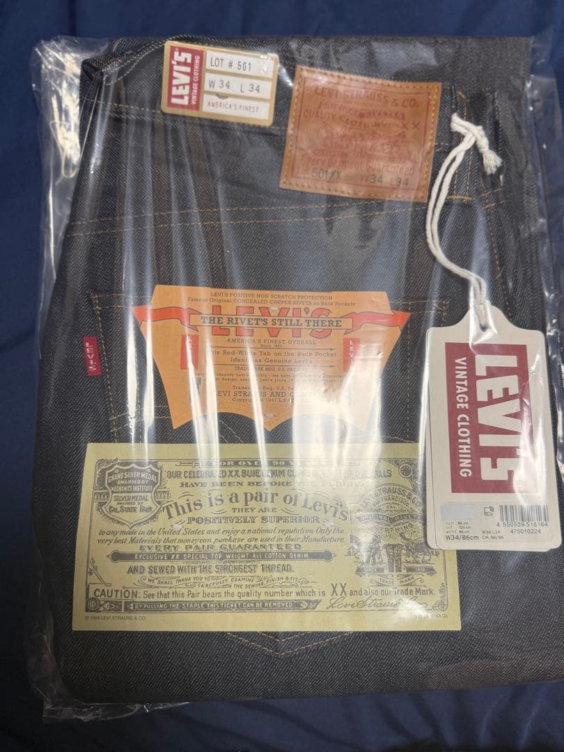 【新品未使用 】リーバイス501XX 1947年モデルw34L34 日本製