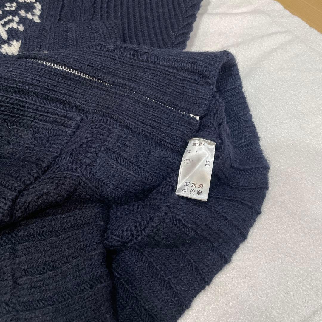 トップス andmary Mary knit cowichan navy