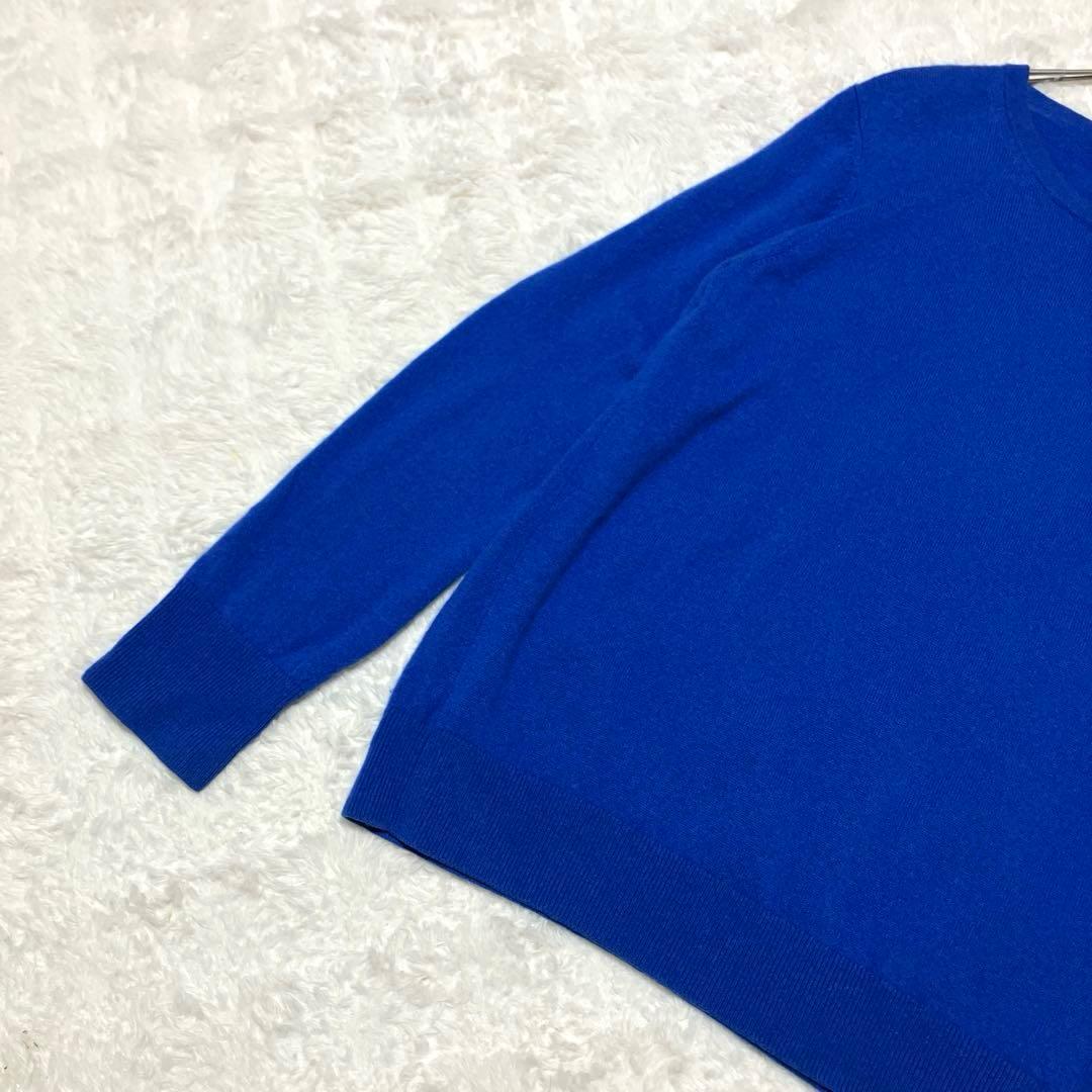 専用 タカシマヤ カシミヤ100％ クルーネック ニット ロイヤルブルー 3L
