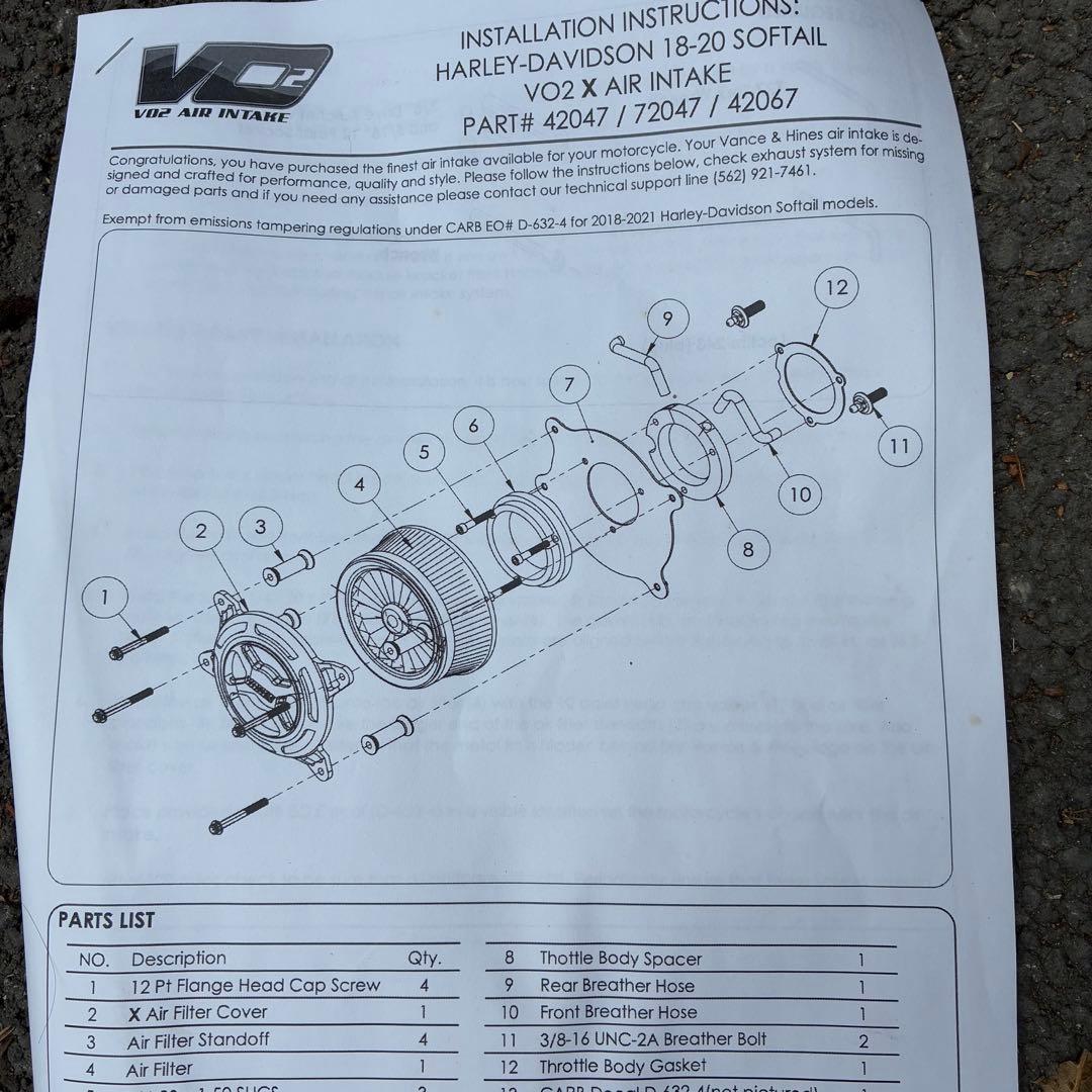 VANCE HINES VO2 エアクリーナー
