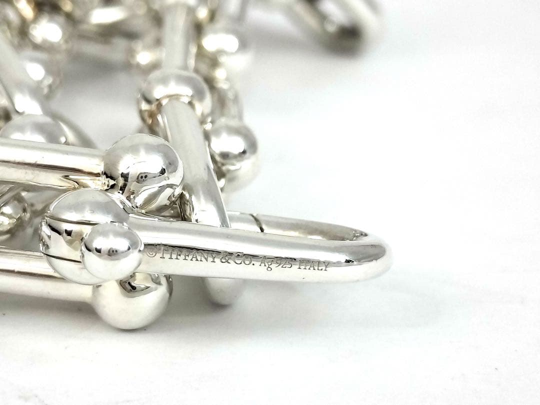 Tiffanyハードウェアリンクブレスレットラージ SV925 15コマ